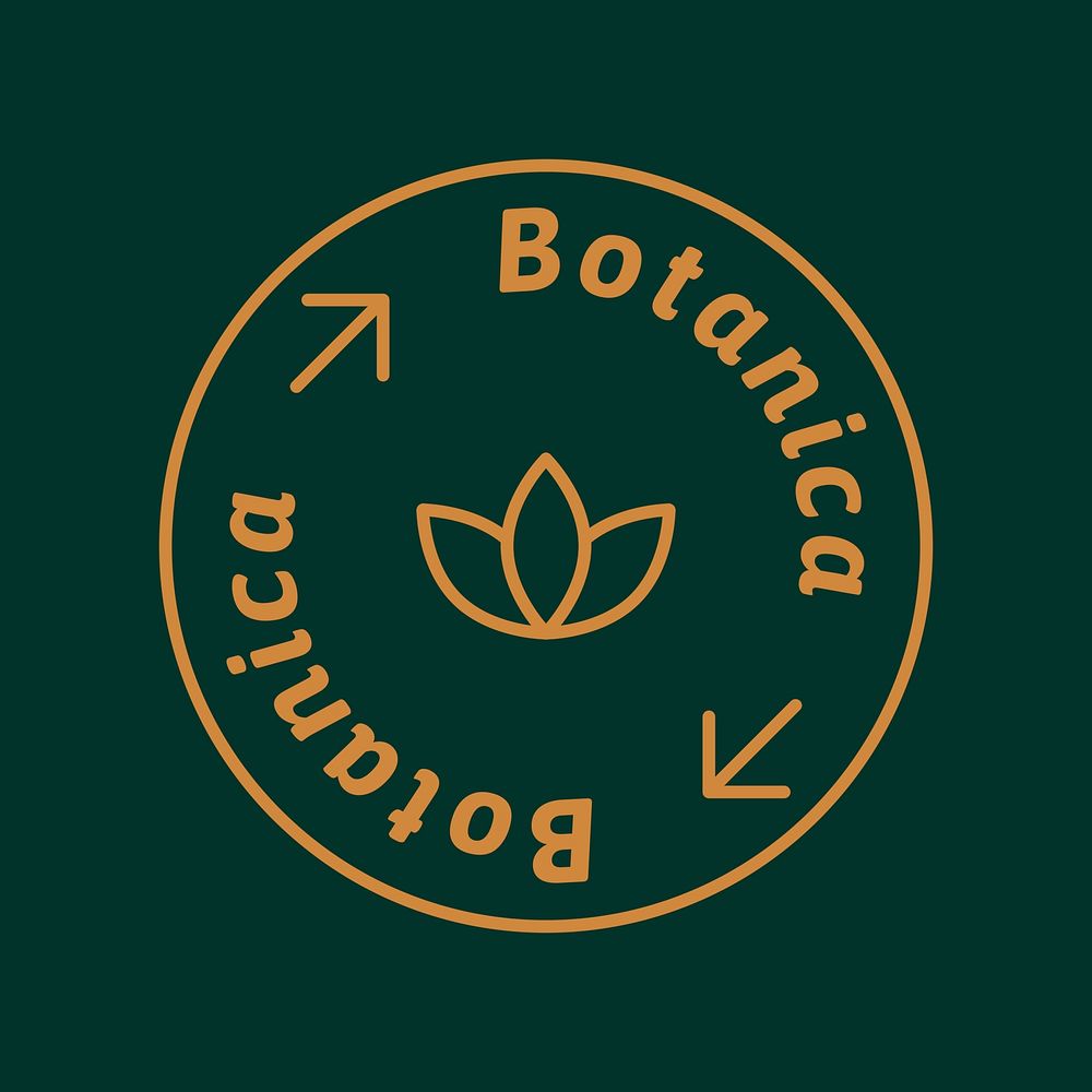 Organic restaurant  logo, botanical gold and green design psd