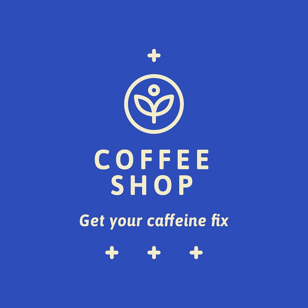 Cafe logo, minimal botanical design psd