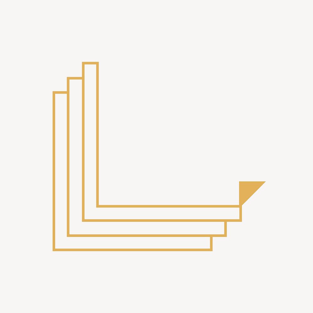 Gold corner logo element vector