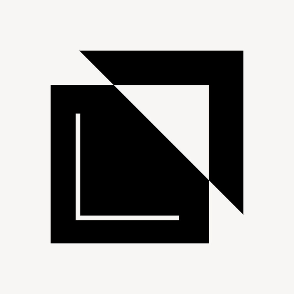 Black geometric shape logo element vector