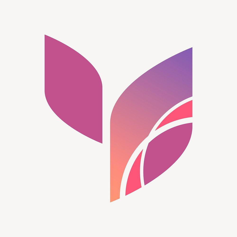 Purple leaf logo element vector