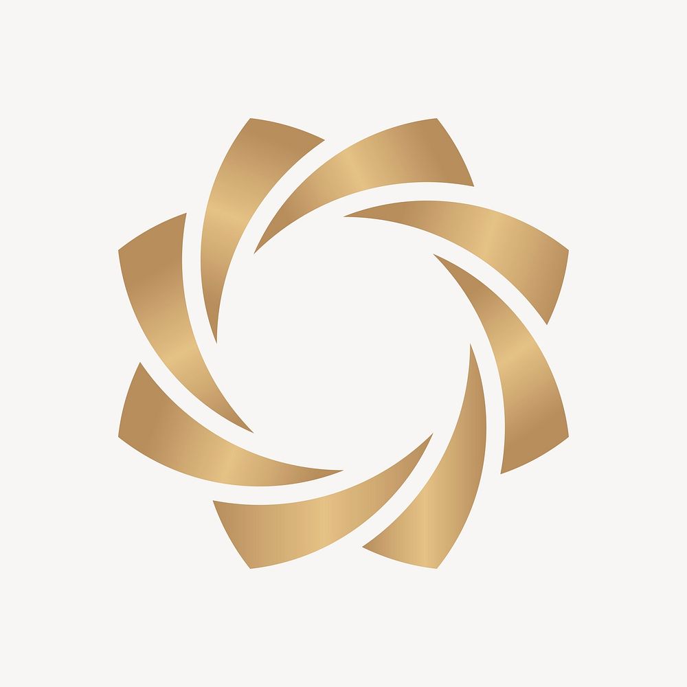 Gold floral logo element vector