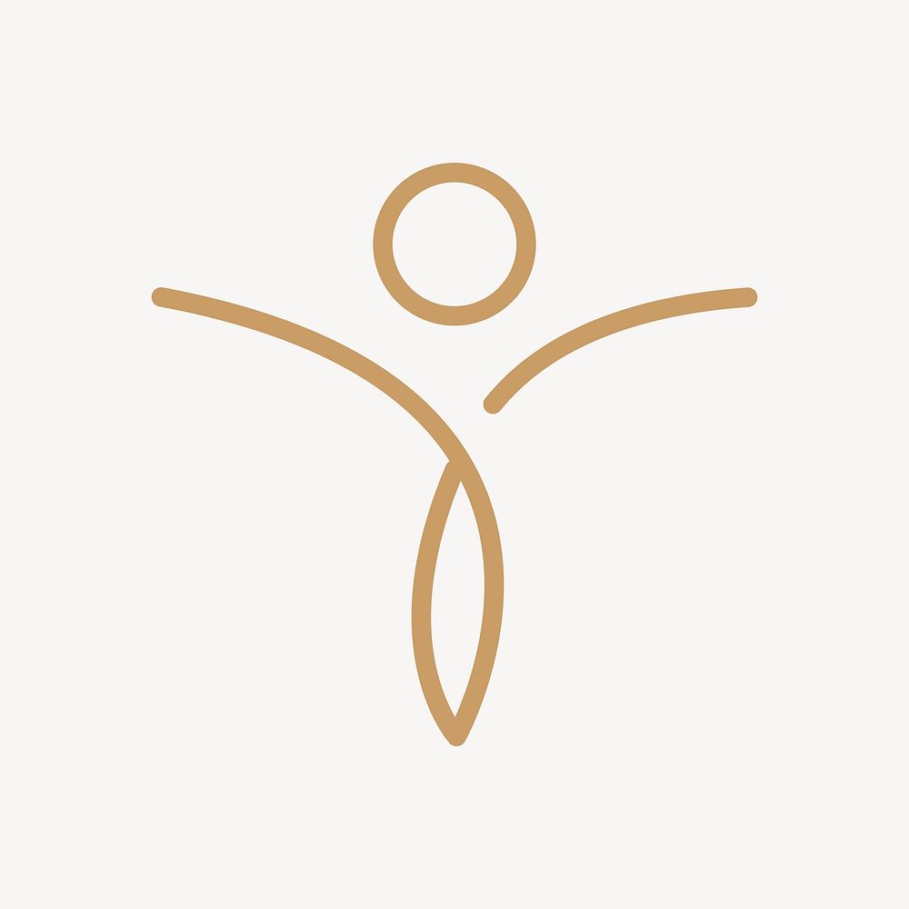 Brown health & wellness logo element vector