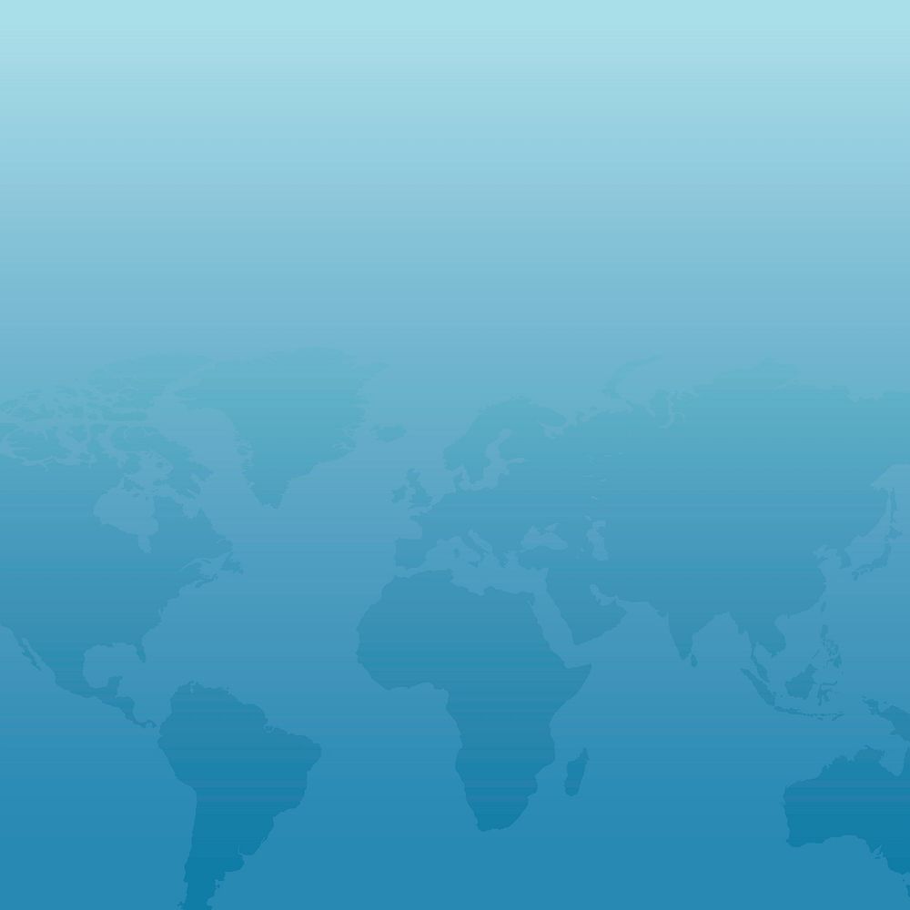 World map blue background with copy space