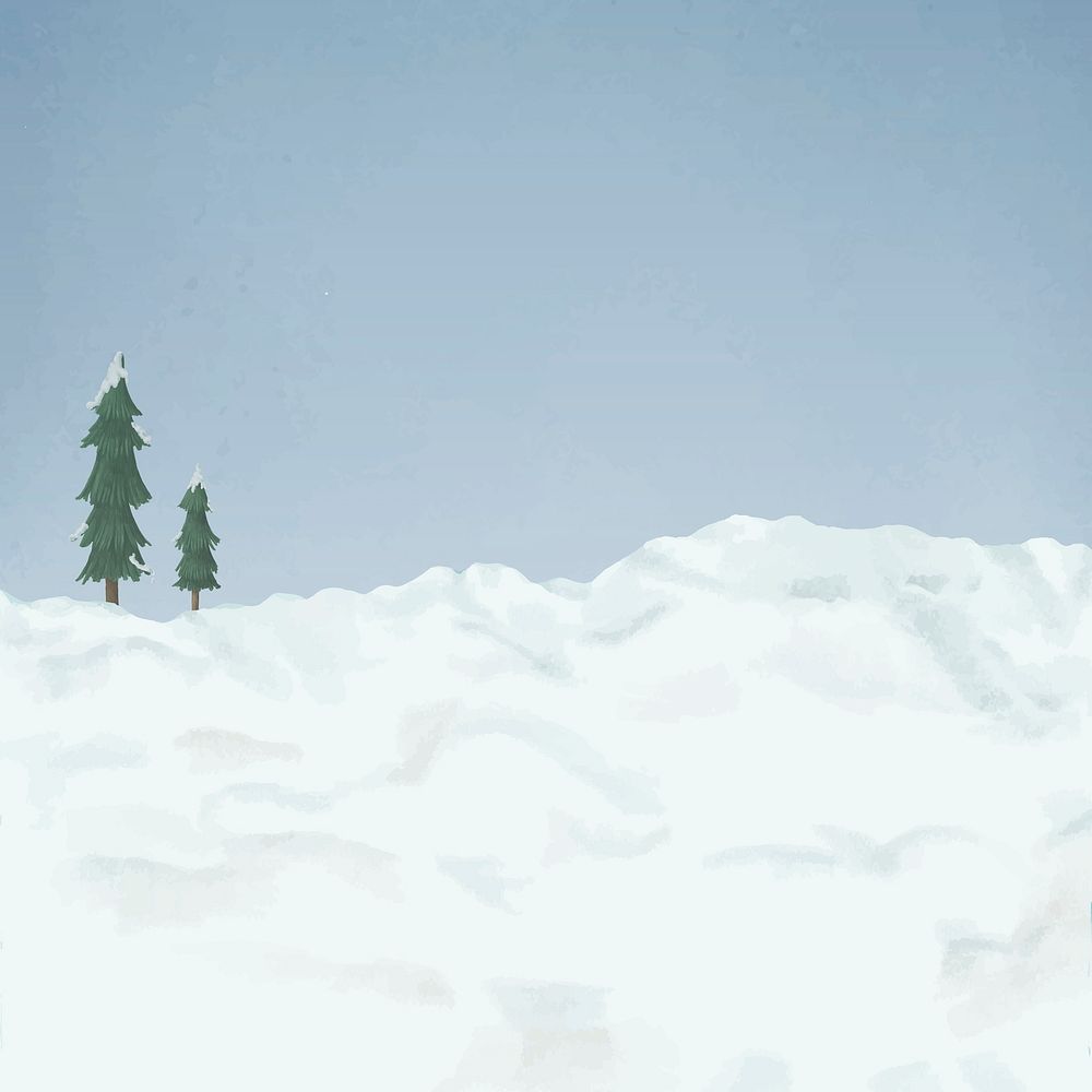Winter snow aesthetic background, Christmas holiday illustration