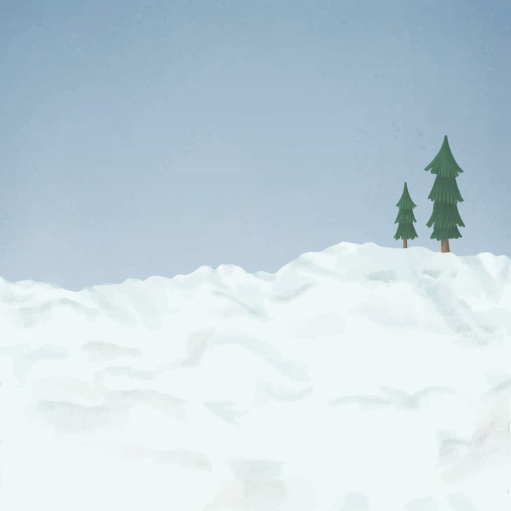 Blue Christmas background, Winter snow border 
