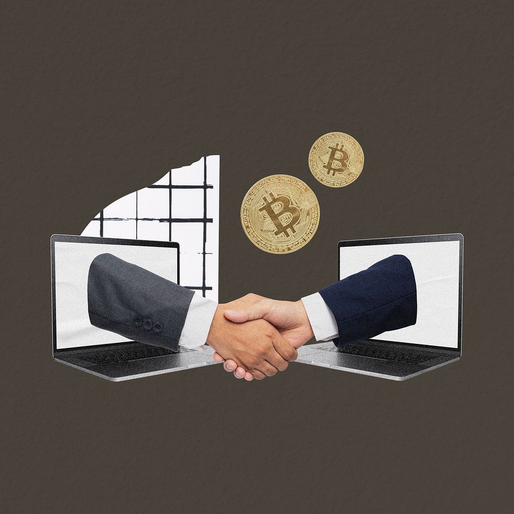 Cryptocurrency trading, online handshake remix design