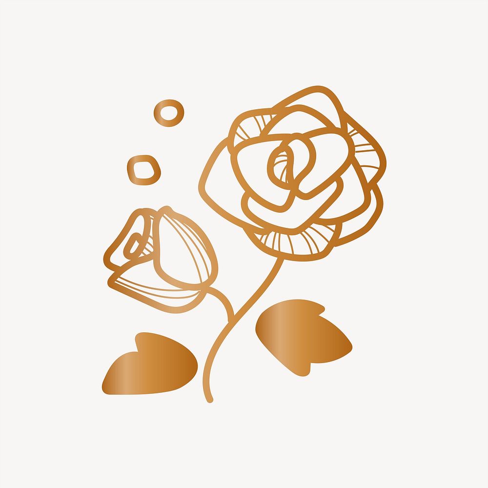 Rose flower collage element vector