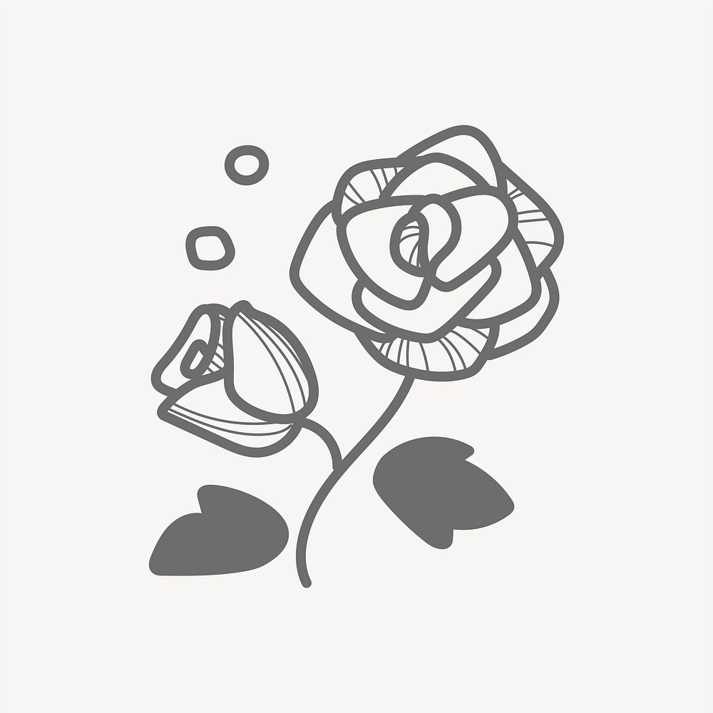 Rose collage element vector