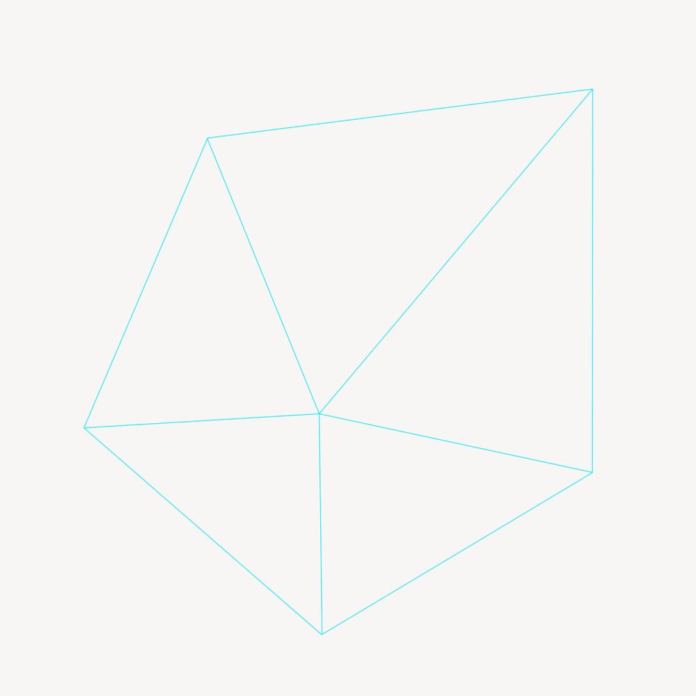 Pentatope 3D geometric collage element vector