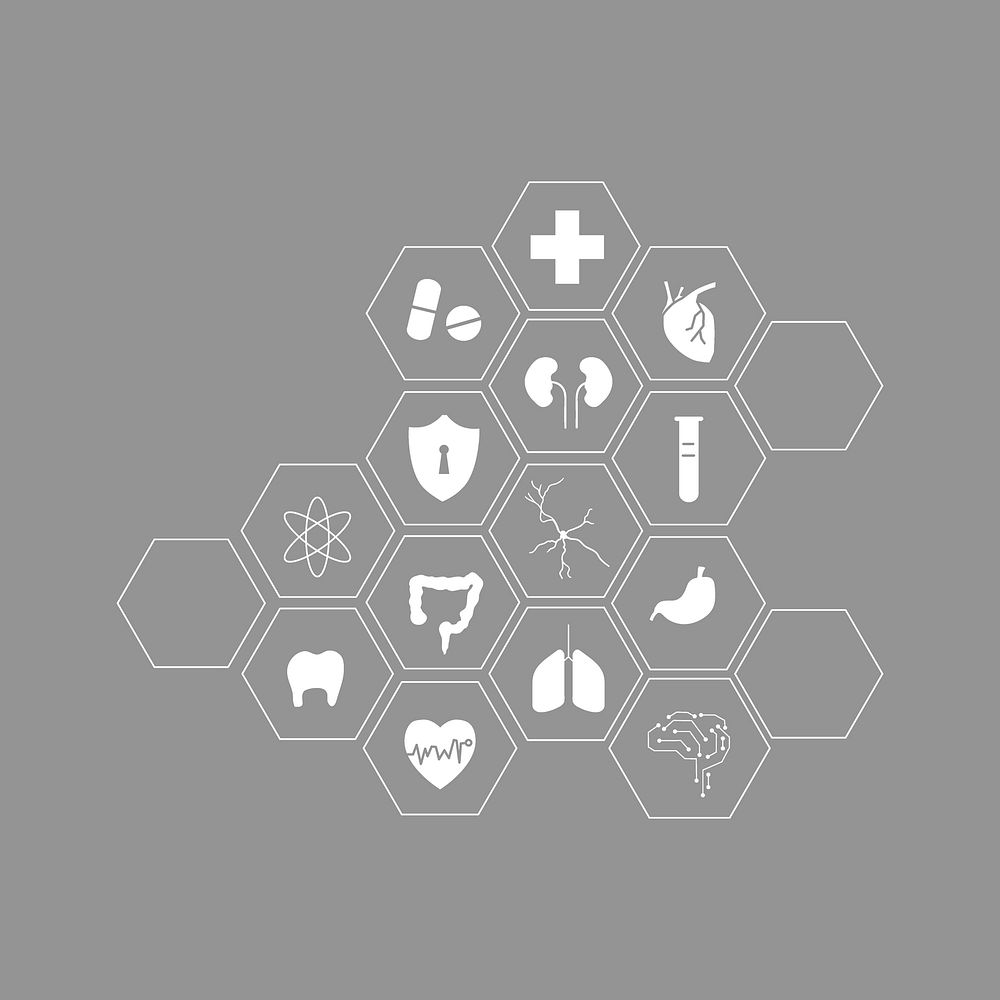 Medical technology icon collage element vector