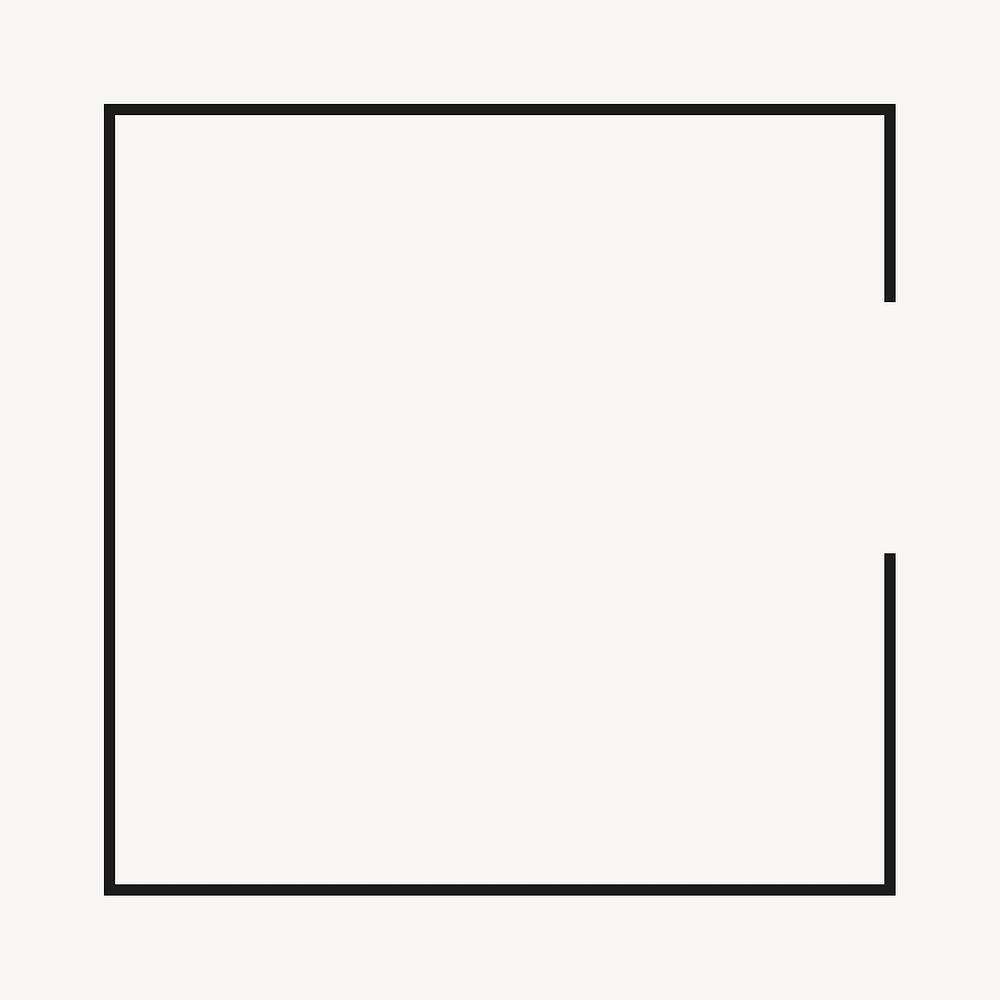 Square frame, line art design vector