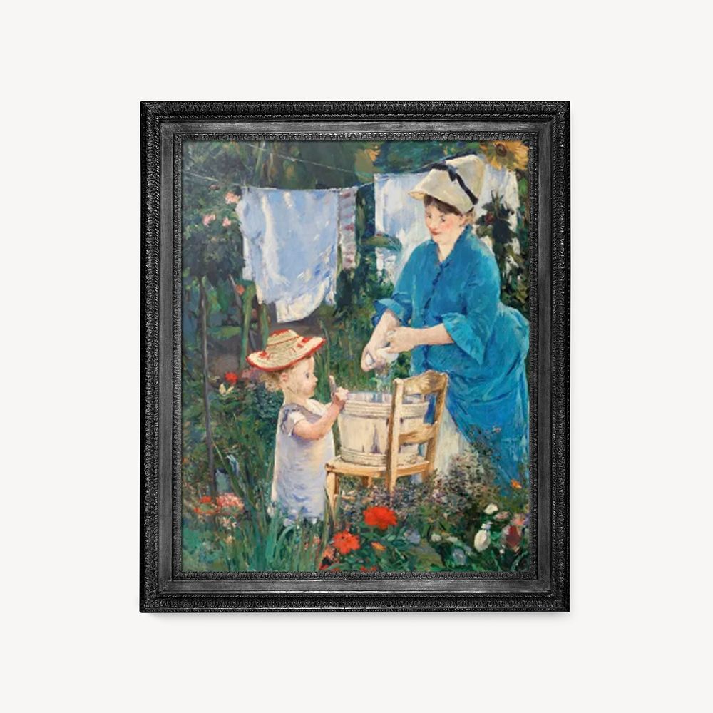 Laundry (Le Linge), Edouard Manet in antique picture frame