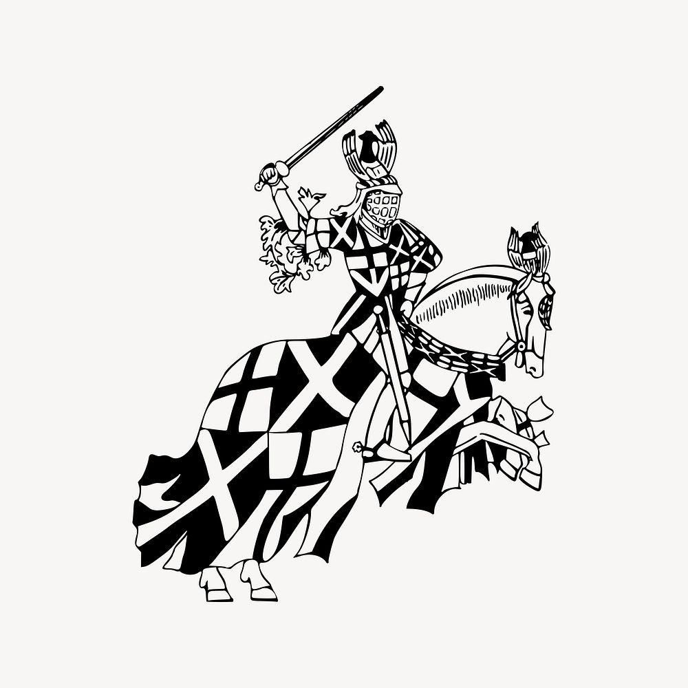 Knight clipart, illustration. Free public domain CC0 image.