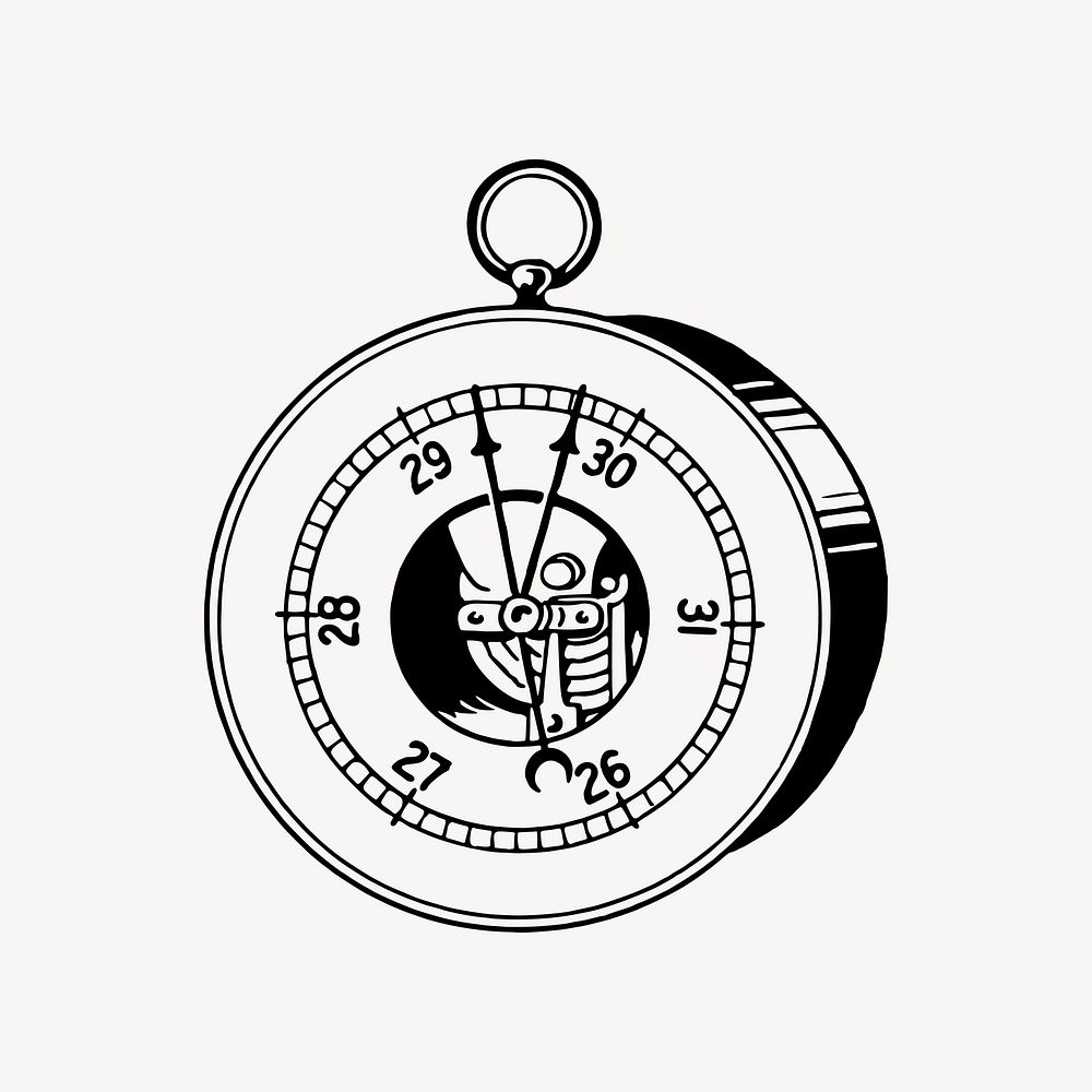 Barometer clipart, illustration vector. Free public domain CC0 image.