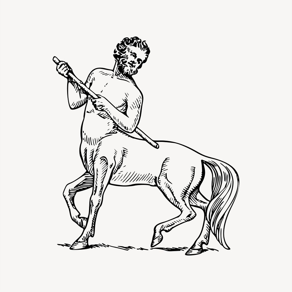 Centaur clipart, illustration vector. Free public domain CC0 image.