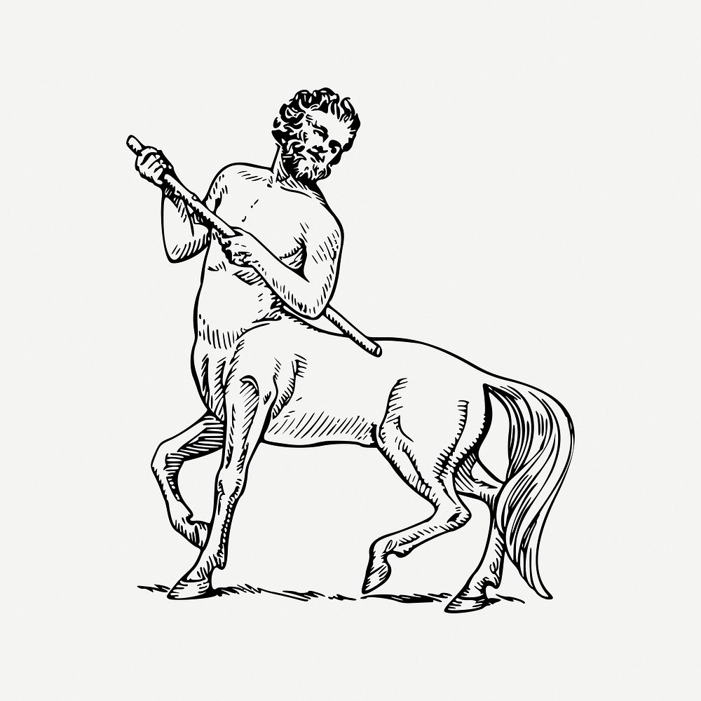 Centaur clipart, illustration psd. Free public domain CC0 image.