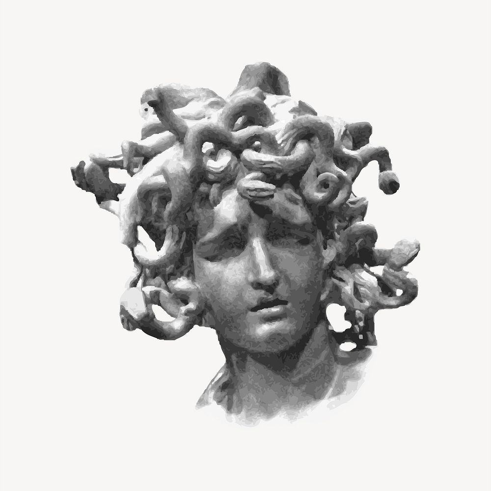 Medusa Greek mythology clipart vector. Free public domain CC0 image.