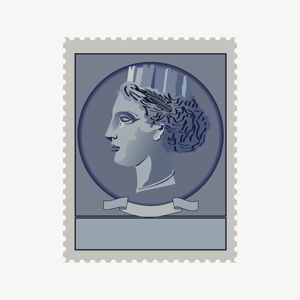 Postage stamp clipart, illustration. Free public domain CC0 image.