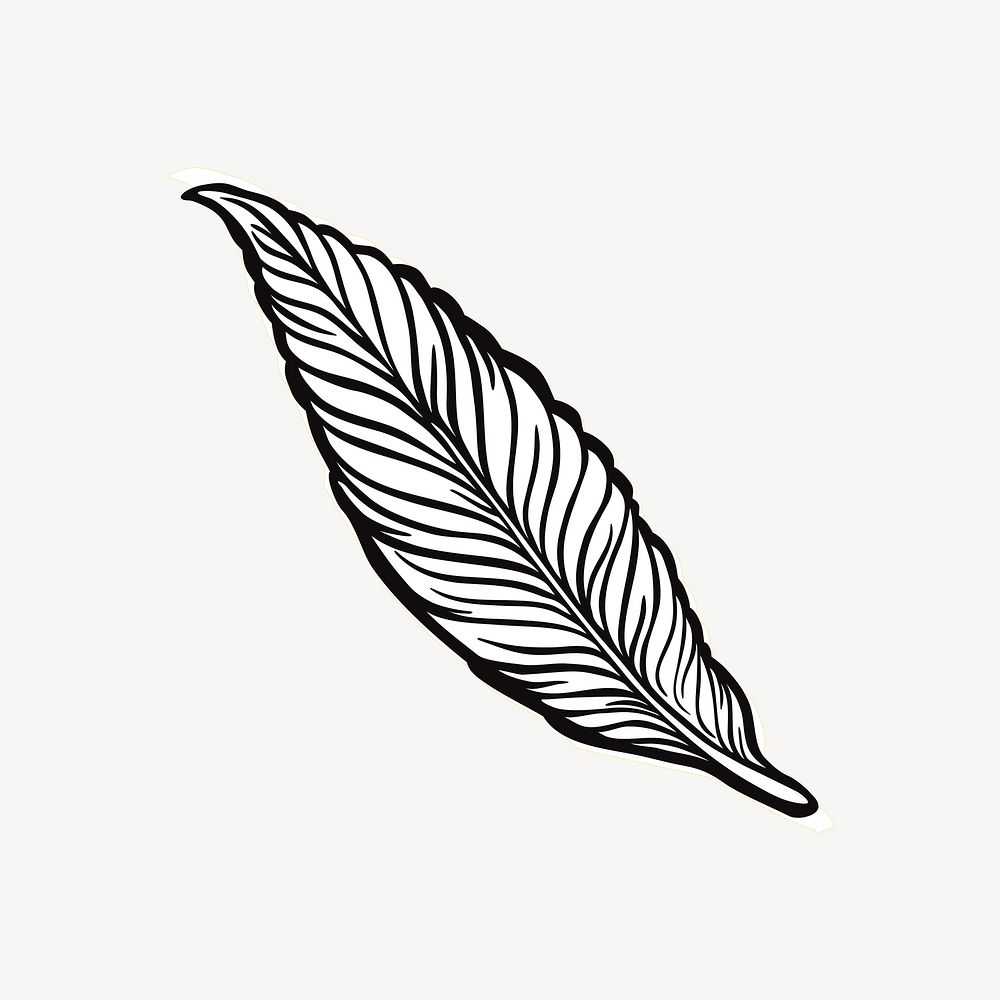 Leaf illustration. Free public domain CC0 image.