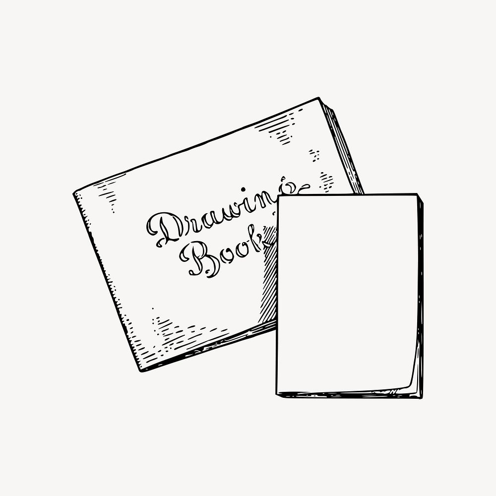 Drawing book clipart, illustration. Free public domain CC0 image.