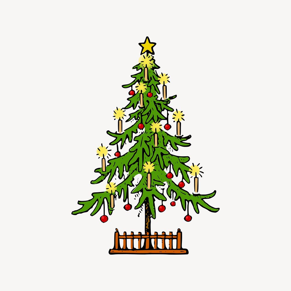 Christmas tree clipart vector. Free public domain CC0 image.