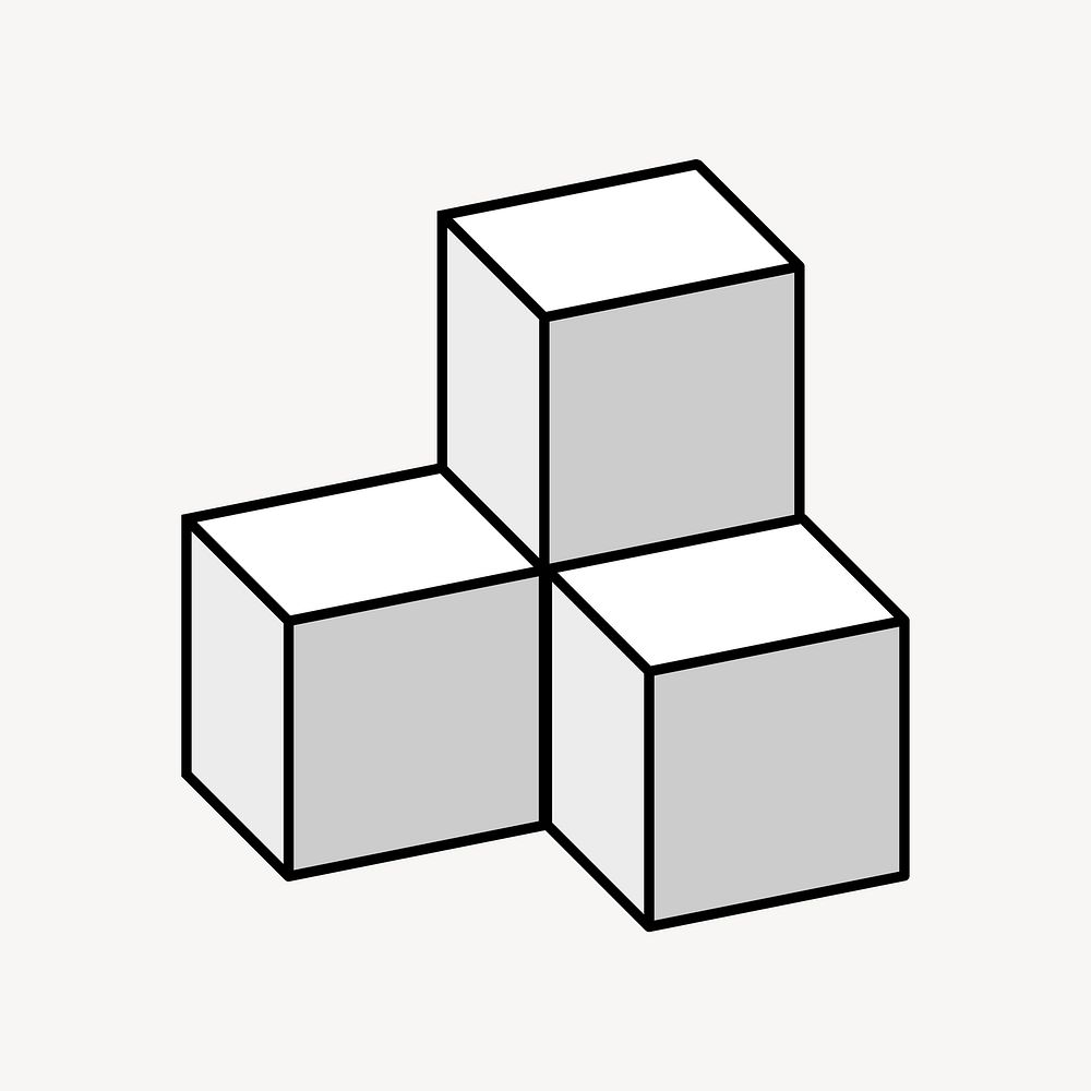 Cubic boxes clipart vector. Free public domain CC0 image.