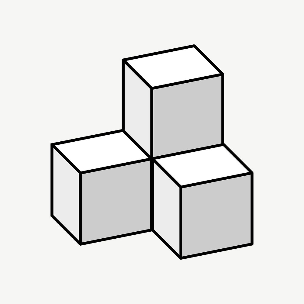Cubic boxes clipart psd. Free public domain CC0 image.
