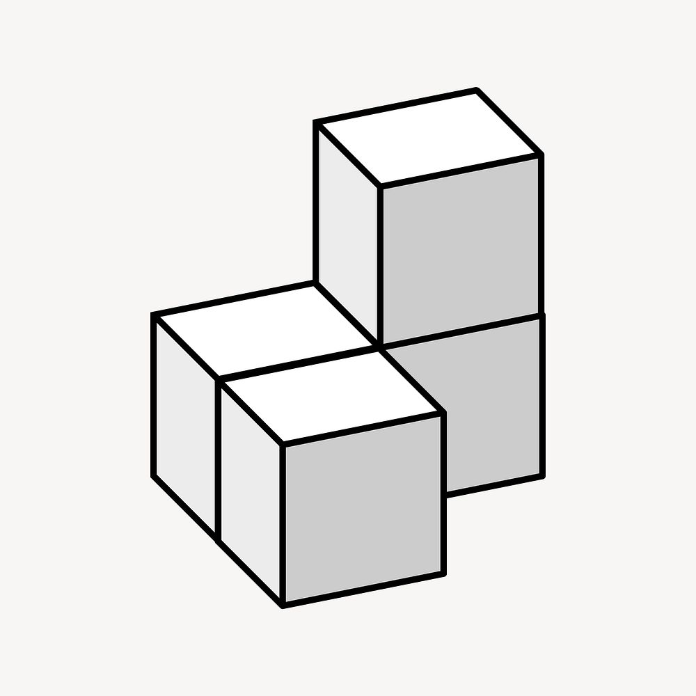 Cubic boxes clipart vector. Free public domain CC0 image.