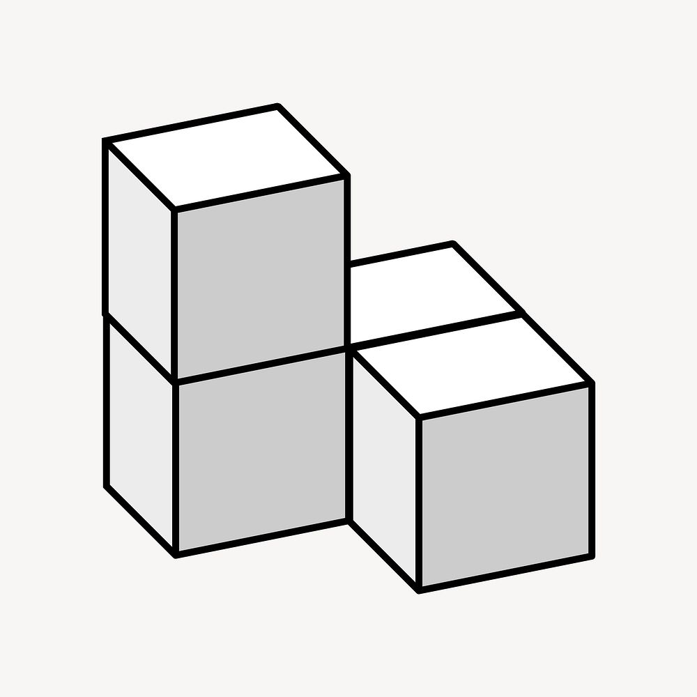 Cubic boxes illustration. Free public domain CC0 image.