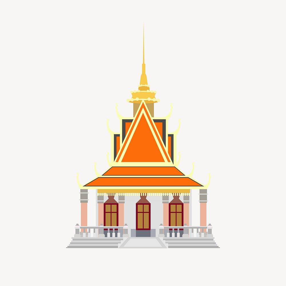 Temple illustration. Free public domain CC0 image.