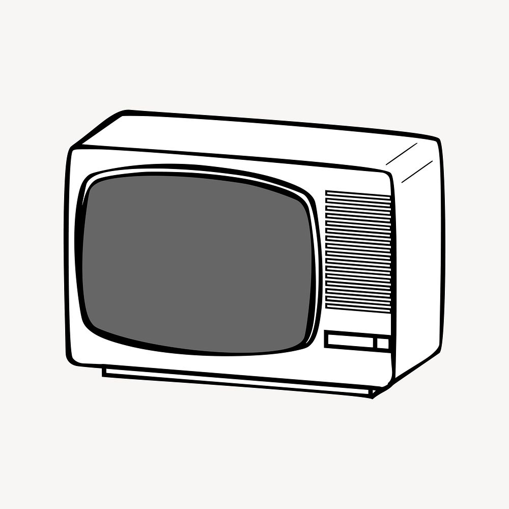 Vintage tv clipart, illustration. Free public domain CC0 image.