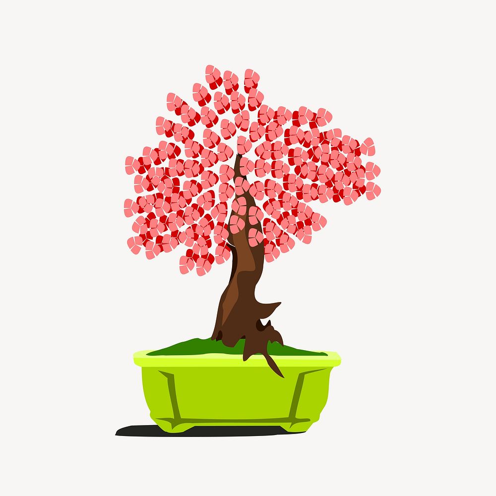Bonsai plant clipart, illustration vector. Free public domain CC0 image.