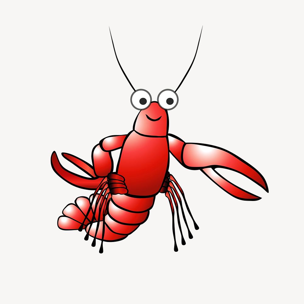 Red lobster clipart, illustration vector. Free public domain CC0 image.