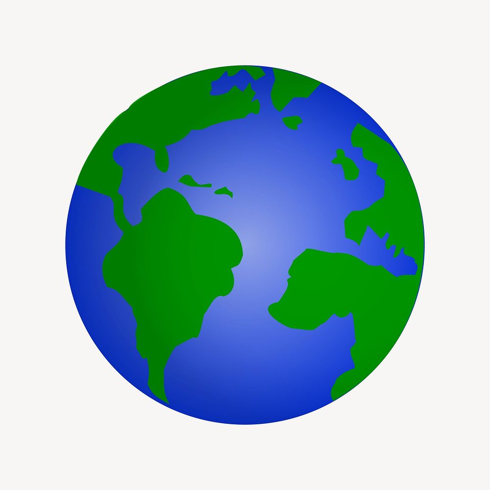 Planet earth clipart, illustration vector. Free public domain CC0 image.