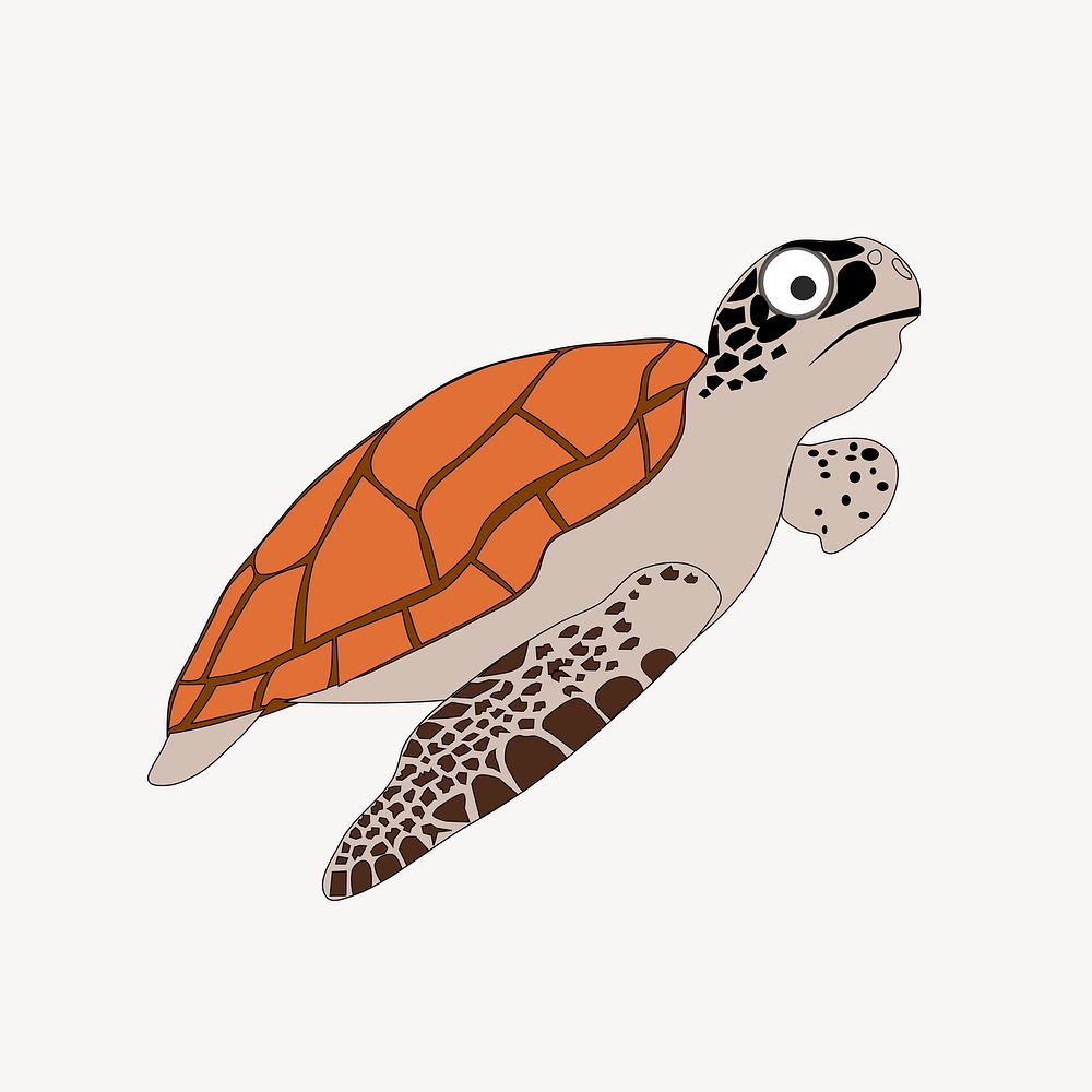 Sea turtle clipart, illustration. Free public domain CC0 image.
