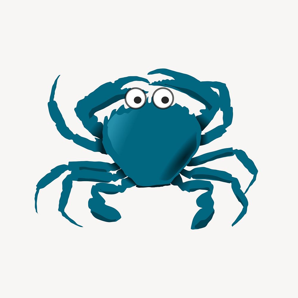 Blue crab clipart, illustration vector. Free public domain CC0 image.