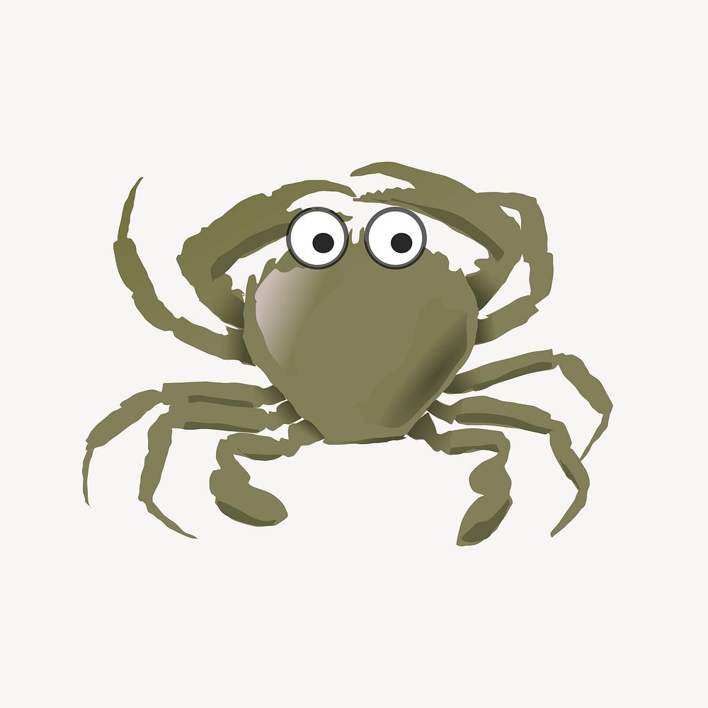 Green crab clipart, illustration. Free public domain CC0 image.