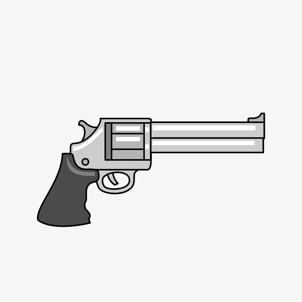 Revolver gun clipart, illustration psd. Free public domain CC0 image.