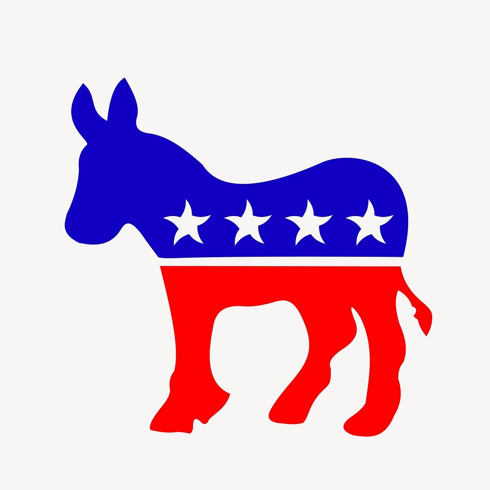 Democratic donkey clipart, illustration vector. Free public domain CC0 image.