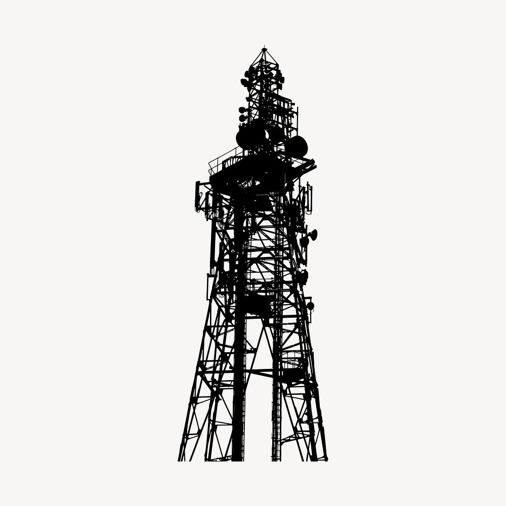 Radio tower clipart, illustration vector. Free public domain CC0 image.