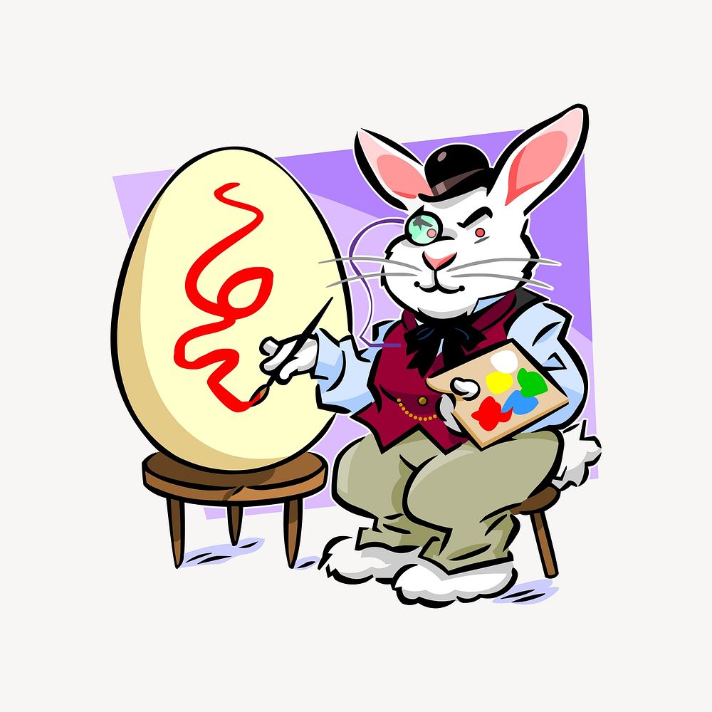 Easter bunny clip art vector. Free public domain CC0 image.