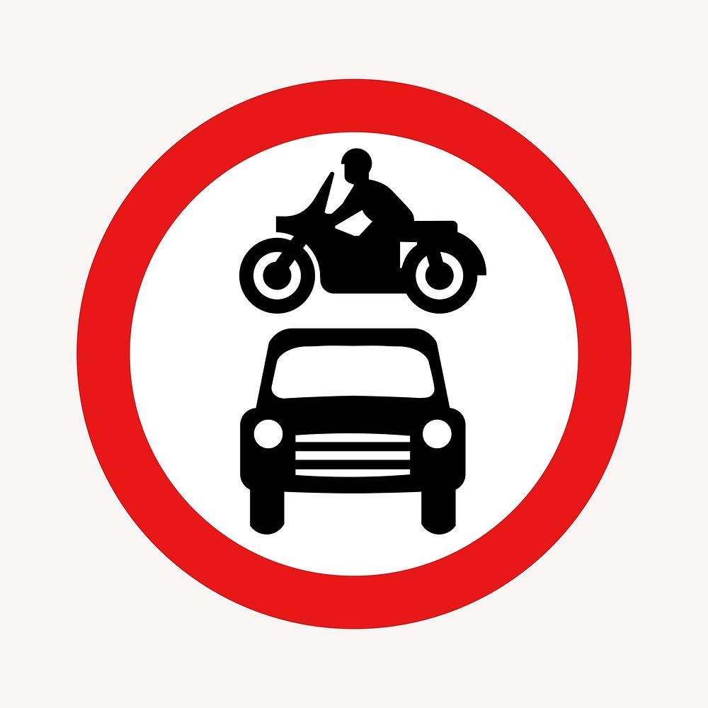 Private vehicles prohibited sign clip art vector. Free public domain CC0 image.