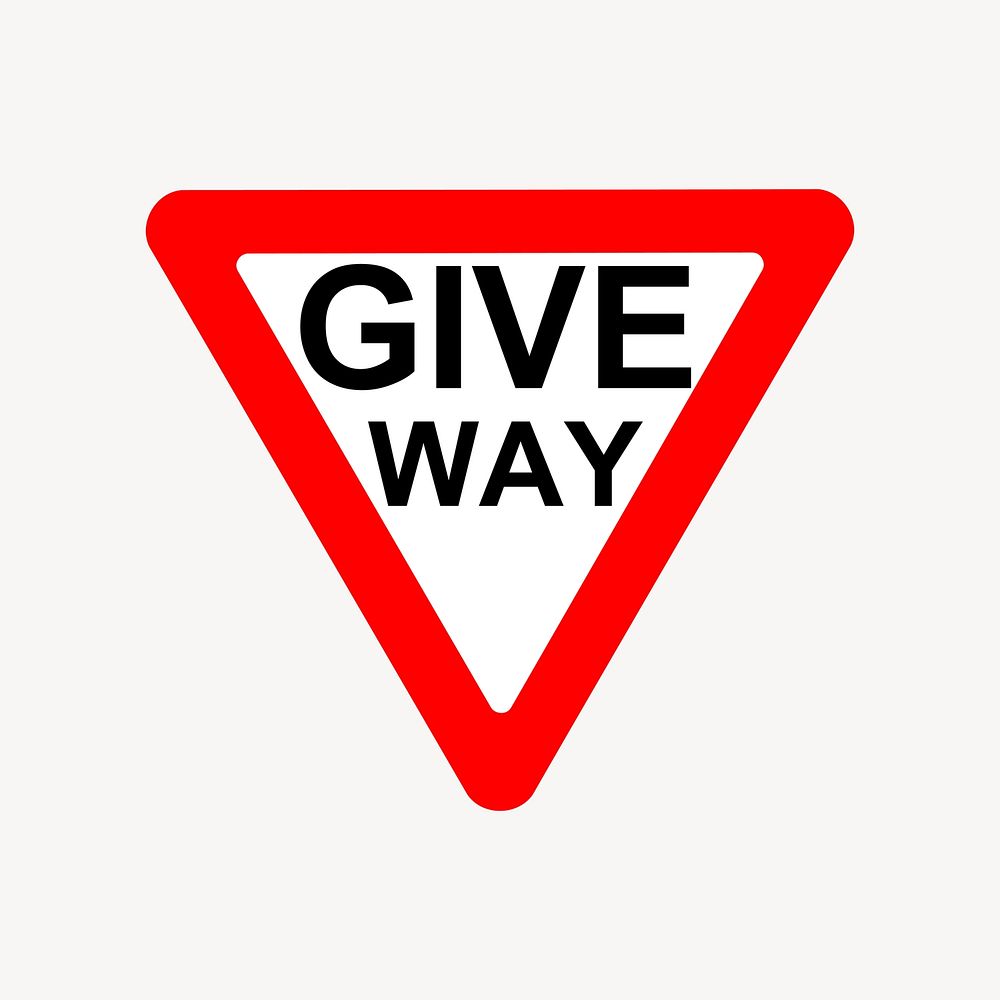 Give way sign clip art vector. Free public domain CC0 image.