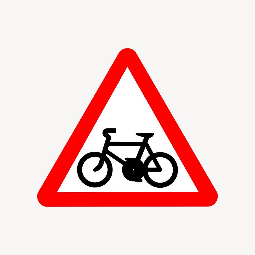 Bicycle traffic sign clip art vector. Free public domain CC0 image.