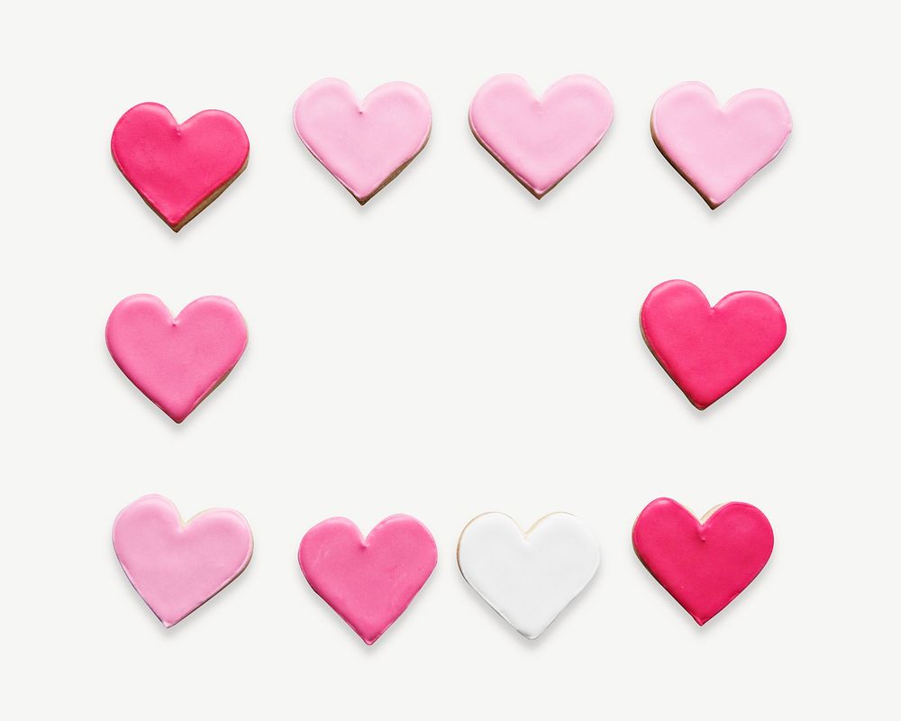 Pink hearts, valentines day blank space psd