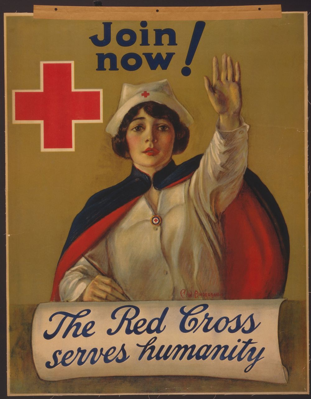 The Red Cross serves humanity Join now C.W. Anderson.