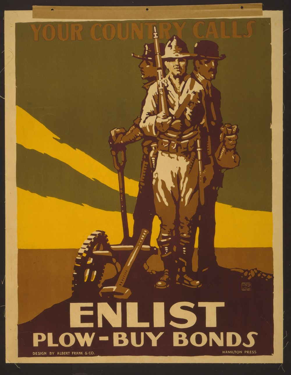 Your country calls Enlist : Plow - buy bonds Lloyd Myers.