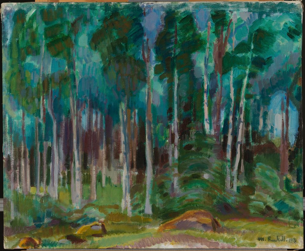 Birches in vääksy, 1919, by Magnus Enckell