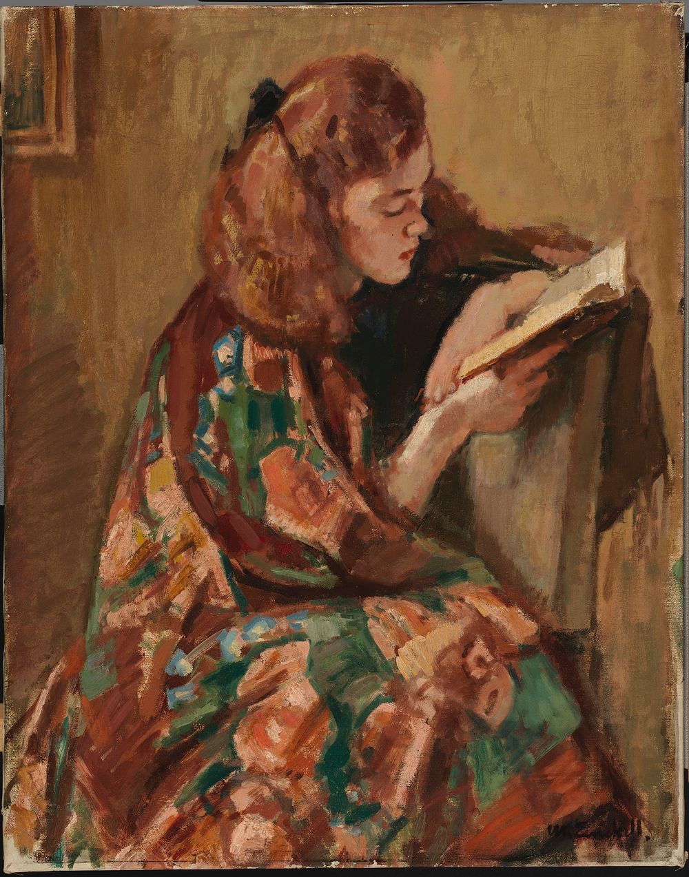 Girl reading, 1921 - 1922, by Magnus Enckell